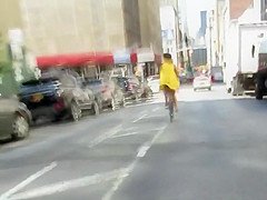Accidental nudity on a bicycle