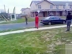 Black maids throwing punches in the street
