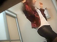 Confident chick spied as she prepares