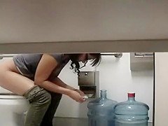 Cute girl spied pissing and wiping pussy