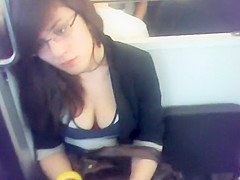 Depressed commuter with big boobs
