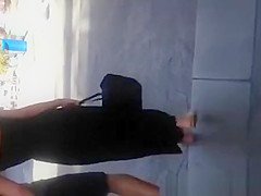 Great ass woman in black dress