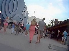 Lovely wiggle in a long pink dress