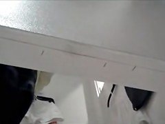 Nude butt of slender beauty in fitting room turned me on