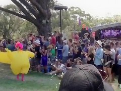 Popular nudist race footage in slow motion
