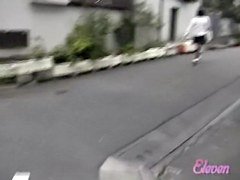 Quick sharking scene of amiable petite Japanese sweetie being totally stunned