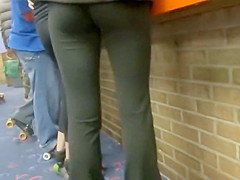 Roller skating chick with a hot body