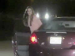 Stupid brunette risks her life for nothing