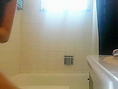 teen 18+ caught in bathroom peeing before taking shower