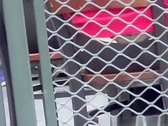 teen 18+ exposed thong and tight leggings