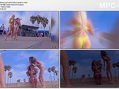 three chick with bikini beach
