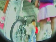 Up skirt views of sexy college chicks exposing firm booty