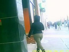 whooty in green spandex leggings yoga booty ass