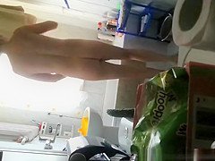 Woman spied in bathtub washing